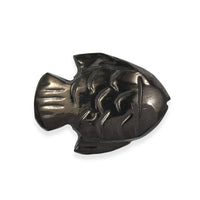 Silver Shungite Carved Fish (Fancy Free Size) 7.85 ctw
