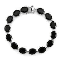 EverTrue Thai Black Spinel Afterglow Bloom Bracelet in Platinum Bond (6.50 In) 31.45 ctw