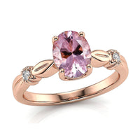 Certified & Appraised 10K Rose Gold AAA Pink Morganite, Luxuriant Lab Grown Diamond (G-H, SI) Ring (Size 10.0) 1.25 ctw