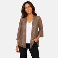 Brittany Black Champagne Lace Cardigan - L