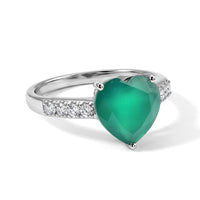 EverTrue Verde Onyx and White Zircon 3.30 ctw Ring in Stainless Steel (Size 8.0)