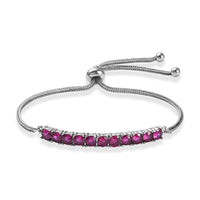 EverTrue Synthetic Ruby 3.15 ctw Bracelet in Stainless Steel (10.50 In)