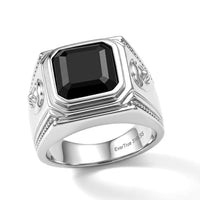 EverTrue Thai Black Spinel 7.90 ctw Men''s Ring in Stainless Steel (Size 10.0)
