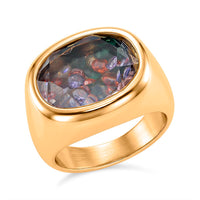 Glass, Simulated Multi Color Diamond Ring in Stainless Steel (Size 10.0) 1.50 ctw
