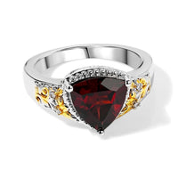 EverTrue Mozambique Garnet, White Zircon Ring in 18K YG Plated and Platinum Bond (Size 10.0) 2.70 ctw