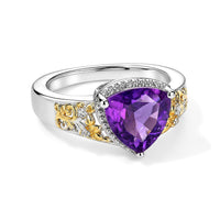 EverTrue African Amethyst and White Zircon 2.40 ctw Ring in 18K YG Plated and Platinum Bond (Size 10.0)