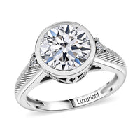 Luxuriant Lab Grown Diamond (G-H, SI) Ring in Rhodium Over Sterling Silver (Size 6.5) 3.10 ctw