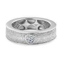Luxuriant Lab Grown Diamond (G-H, SI) Ring in Rhodium Over Sterling Silver (Size 5.5) 0.20 ctw