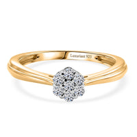 Luxuriant Lab Grown Diamond (G-H, SI) Ring in 18K Vermeil YG Over Sterling Silver (Size 5.5) 0.20 ctw