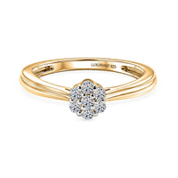 Luxuriant Lab Grown Diamond G-H SI 0.20 ctw Ring in 18K Vermeil YG and Rhodium Over Sterling Silver (Size 6.5)
