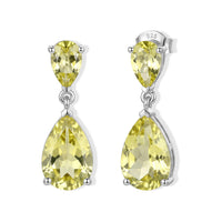 EverTrue Green Gold Quartz Earrings in Platinum Bond 7.15 ctw