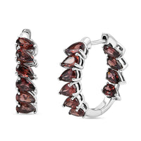 EverTrue Raspberry Zircon 6.80 ctw Hoop Earrings in Platinum Bond