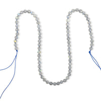 GCS 5mm Faceted Round Labradorite Beaded Necklace (15 Inches) 69.75 ctw