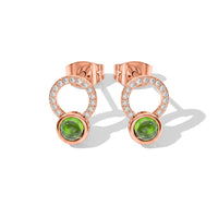 Chrome Diopside and Simulated Diamond 2.50 ctw Earrings in Rosetone