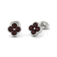 Mozambique Garnet 1.50 ctw Earrings in Silvertone