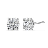 SGL Certified Luxuriant Lab Grown Diamond G-H SI 3.00 ctw Solitaire Stud Earrings in 10K White Gold