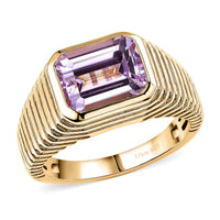 D'Joy Premium Martha Rocha Kunzite 5.75 ctw Men's Ring in 18K Vermeil Yellow Gold Over Sterling Silver (Size 10.0)