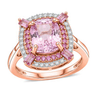 D'Joy Premium Martha Rocha Kunzite, Multi Gemstone Ring in 18K Vermeil RG Over Sterling Silver (Size 10.0) 4.75 ctw
