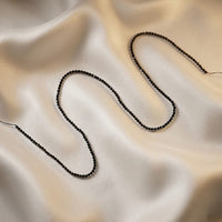GCS Black Spinel Round Beaded Strand (15.5 Inches) 18.15 ctw