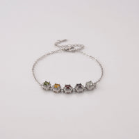 Multi-Tourmaline and Simulated Diamond 6.00 ctw Bracelet