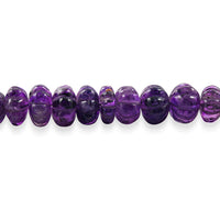 Flower Amethyst 160.00 ctw Beaded Strand Necklace 13 Inches