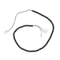 Black Agate Round Beaded Strand Necklace (15 Inches) 99.55 ctw