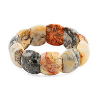 Fancy Crazy Lace Agate 298.90 ctw Beaded Elastic Bracelet (8.0 In)