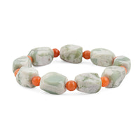 Peace Jasper and Red Aventurine 184.15 ctw Beaded Bracelet (7.0 In)