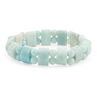 Amazonite Tanker Beaded Bracelet (7.0 In) 124.20 ctw