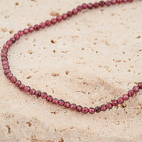 Pink Garnet Beaded Strand Necklace (16 Inches) 15.80 ctw