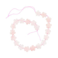 Flower Galilea Rose Quartz 339.65 ctw Beaded Strand Necklace 16.5 Inches