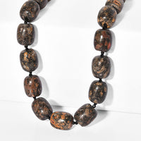 EverTrue Black Grey Brown Leopard Spot Jasper, Thai Black Spinel Necklace (18 Inches) in 18K YG Plated 345.00 ctw