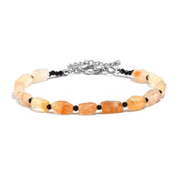 EverTrue Yellow Aventurine, Thai Black Spinel Bracelet in Stainless Steel (7.25 In) 28.00 ctw