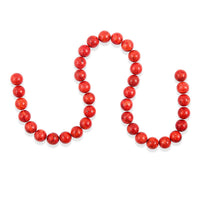 GCS Red Sponge Coral Beaded Strand Necklace (16 Inches)