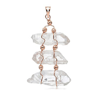 Clear Quartz Pendant Without Chain in Goldtone 100.40 ctw