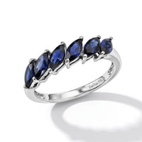 EverTrue Lab Created Blue Sapphire Ring in Stainless Steel (Size 10.0) 1.70 ctw