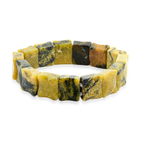 Wacy Rectangle Yellow Turtle Jasper 200.00 ctw Beaded Bracelet (7.00 In)