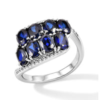 EverTrue Lab Created Blue Sapphire 5.00 ctw Ring in Stainless Steel (Size 10.0)