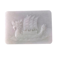 Natural Jade Dragon Boat Carved Decoration 150.00 ctw