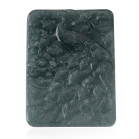 Natural Olmec Jadeite Carved Peacock Bar (55x45mm) 135.00 ctw