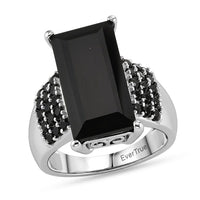 EverTrue Thai Black Spinel Ring in Platinum Bond 7.60 ctw