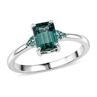 Luxoro 10K White Gold AAA Monte Belo Indicolite, Paraiba Tourmaline Ring (Size 6.0) 1.85 ctw