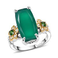 EverTrue Verde Onyx, Multi Gemstone Ring in 18K YG Plated and Platinum Bond (Size 10.0) 7.10 ctw