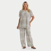 La Marey Yellow 2 Piece Pleated Polyester Pajama Set-One Size Fits Most