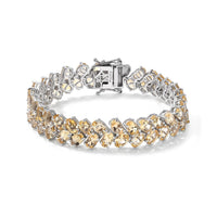 EverTrue African Amethyst Chevron Bracelet in Platinum Bond (6.50 In) 27.00 ctw
