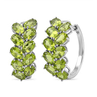 EverTrue Hebei Peridot Hoop Earrings in Platinum Bond 9.60 ctw