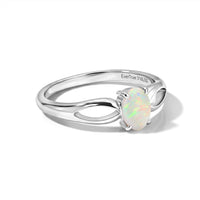 EverTrue Natural Australian Opal Solitaire Ring in Stainless Steel (Size 10.0) 0.50 ctw