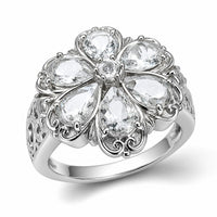 EverTrue Petalite Cluster Ring in Stainless Steel (Size 10.0) 3.30 ctw