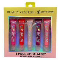 Closeout Beauty Venture 5 Piece Lip Balm Set Infused with Vitamin E in Natural Tones