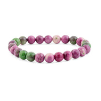 Watermelon Agate 80.00 ctw Beaded Stretch Bracelet